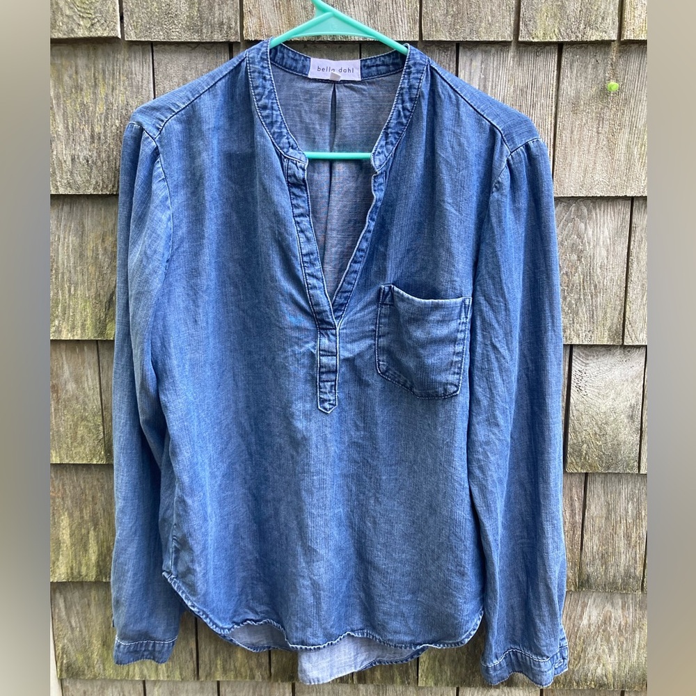 Bella Dahl Chambray Blue Blouse